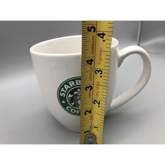 2007 Starbucks Coffee Ceramic Mug Cup White Mermaid Logo 14 Fl Oz Cleaned 4”Tall - Picture 7 of 10